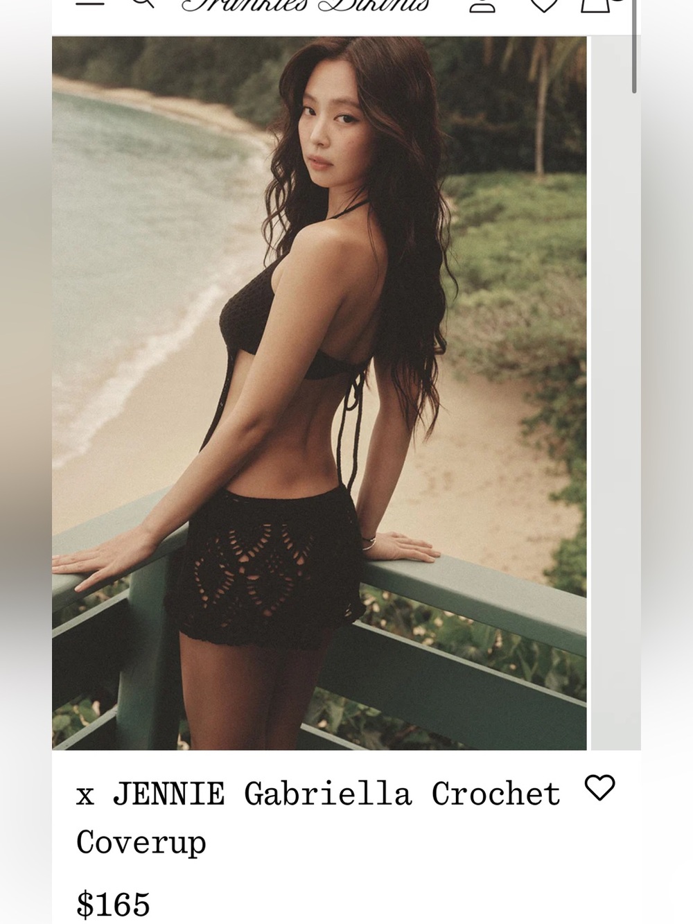 Frankie's Bikinis Black Crochet Mini Dress